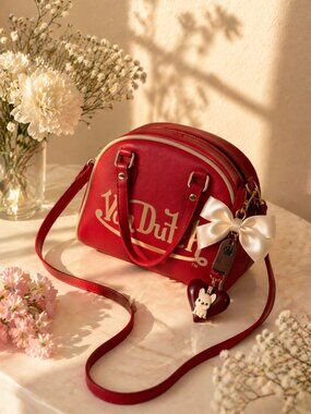 Von Dutch Bowling‑Style Handbag + Pepa by Murr Bag Charm/ MSRP $149